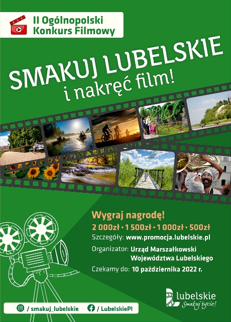 Plakat - Turystyka konkurs filmowy - 2 edycja "Smakuj Lubelskie i nakręć film"